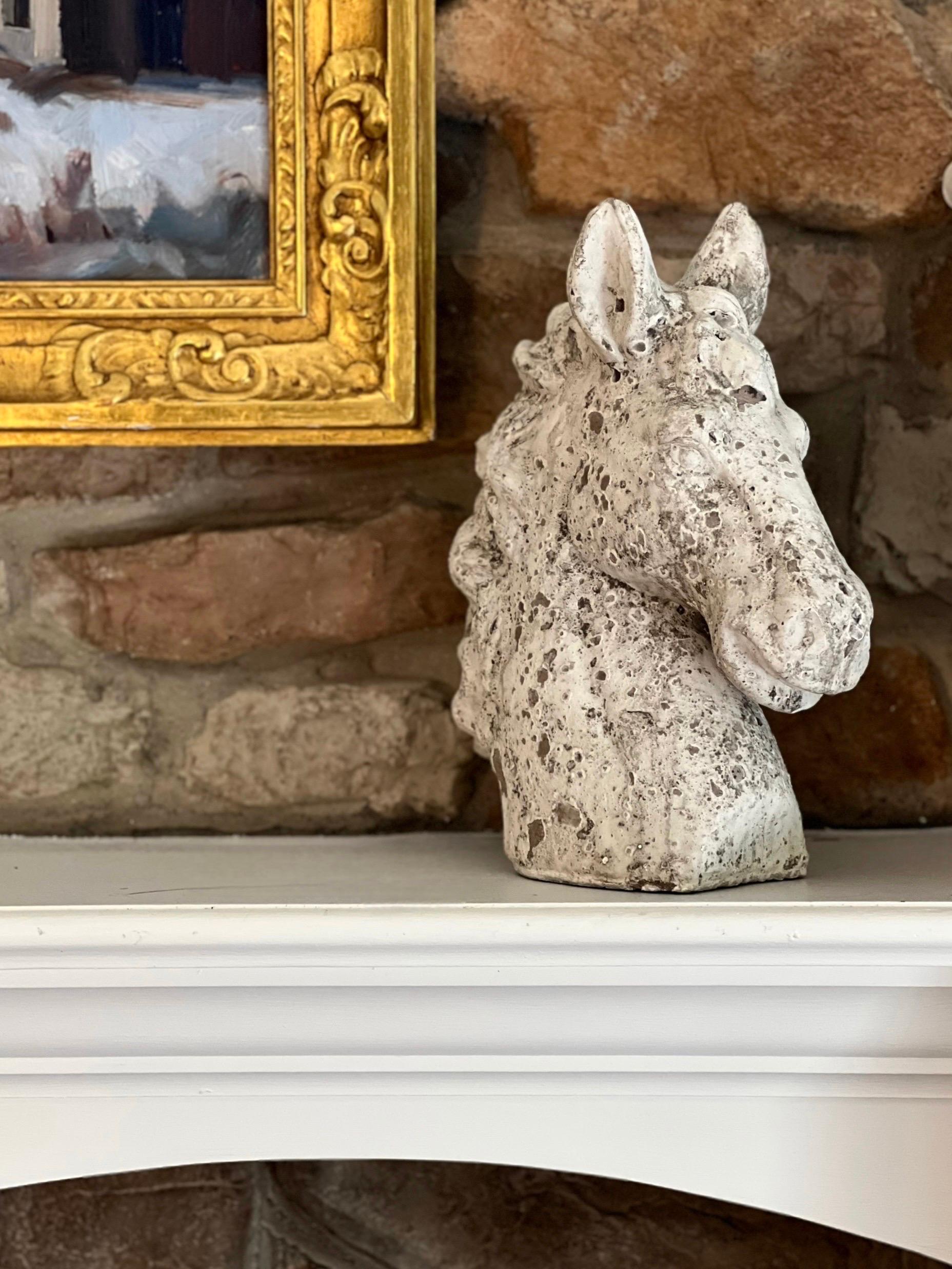 20th Century Cast Cement Horse Head Bust For Sale 7