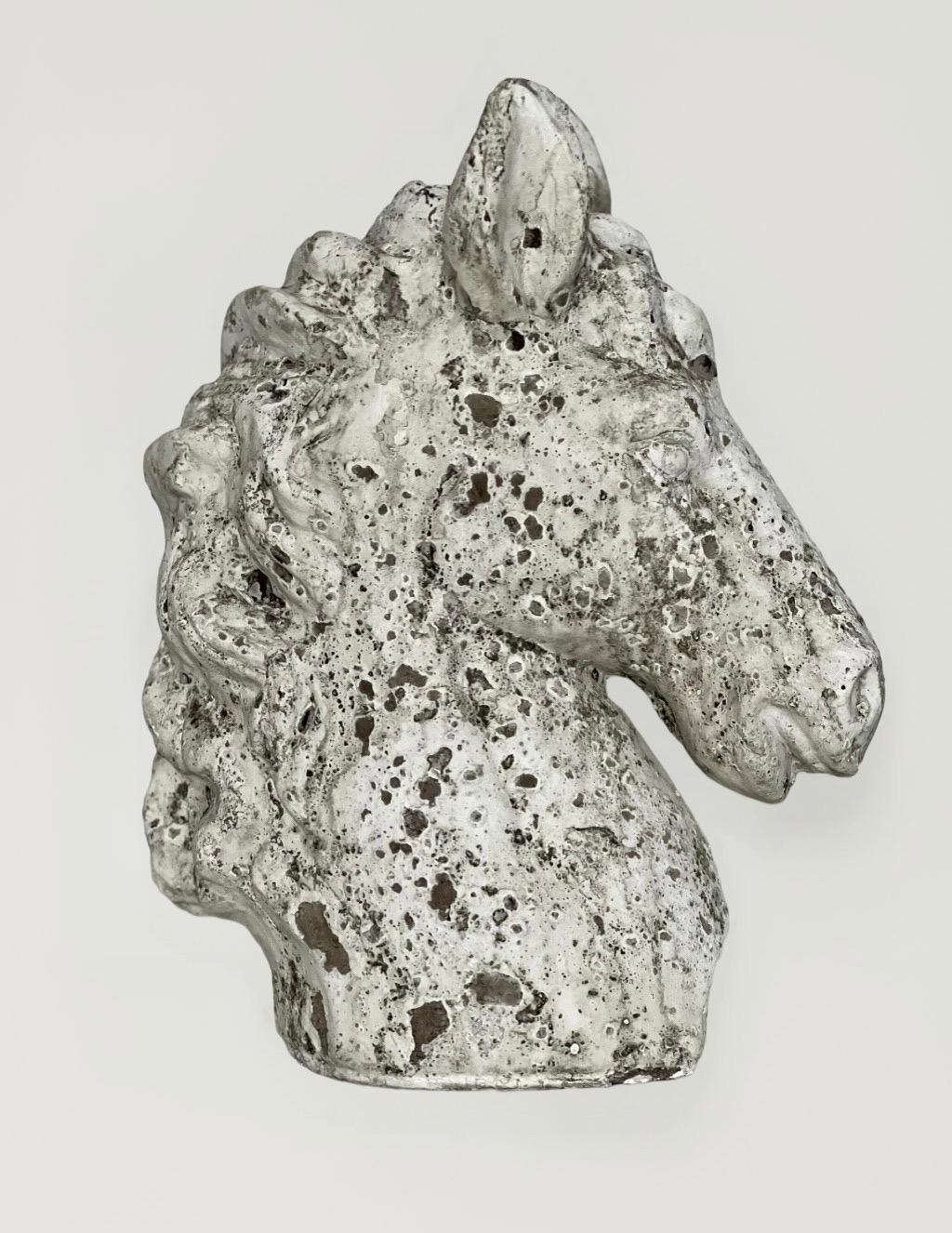 20th Century Cast Cement Horse Head Bust For Sale 2