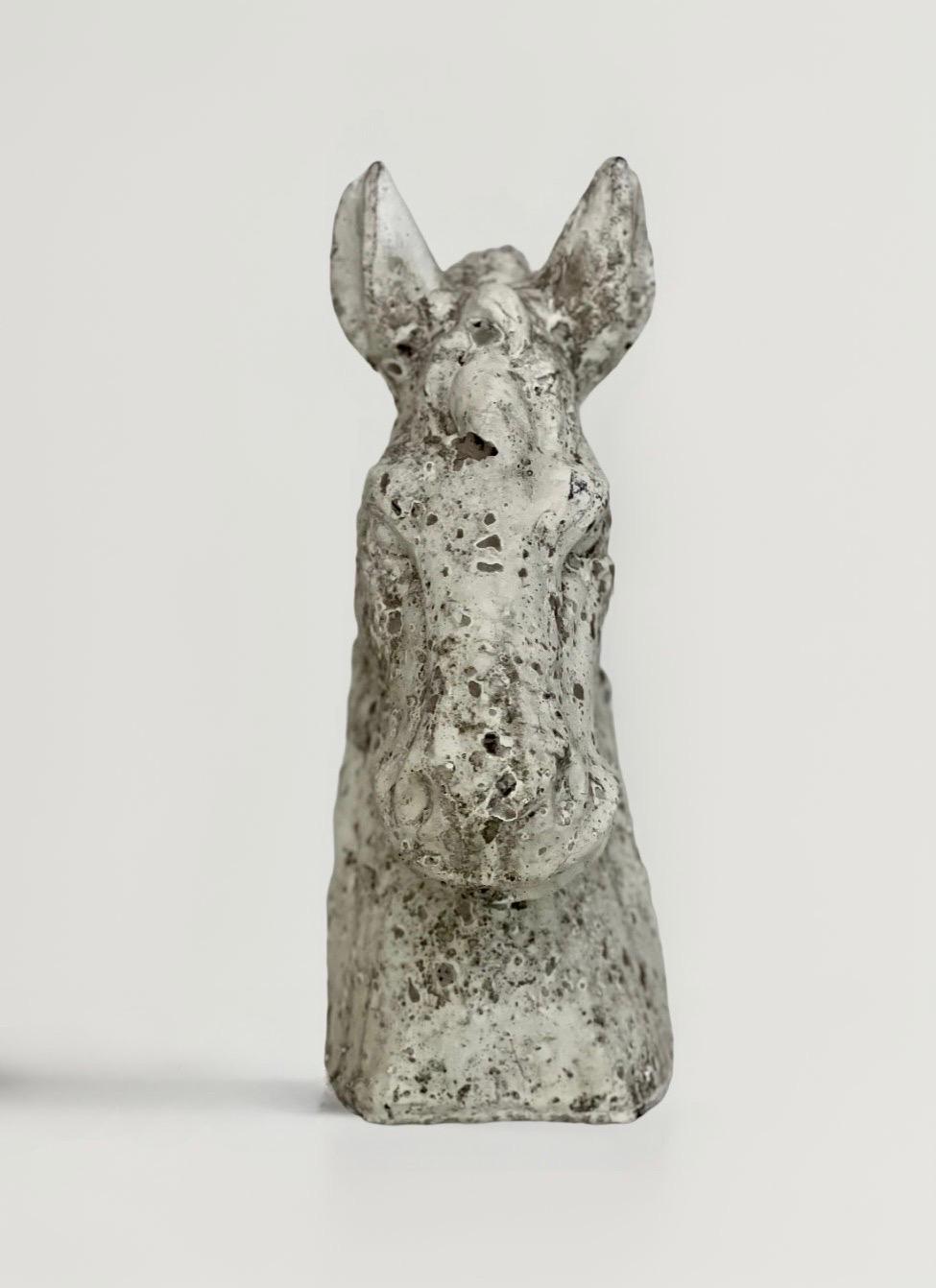 20th Century Cast Cement Horse Head Bust For Sale 3