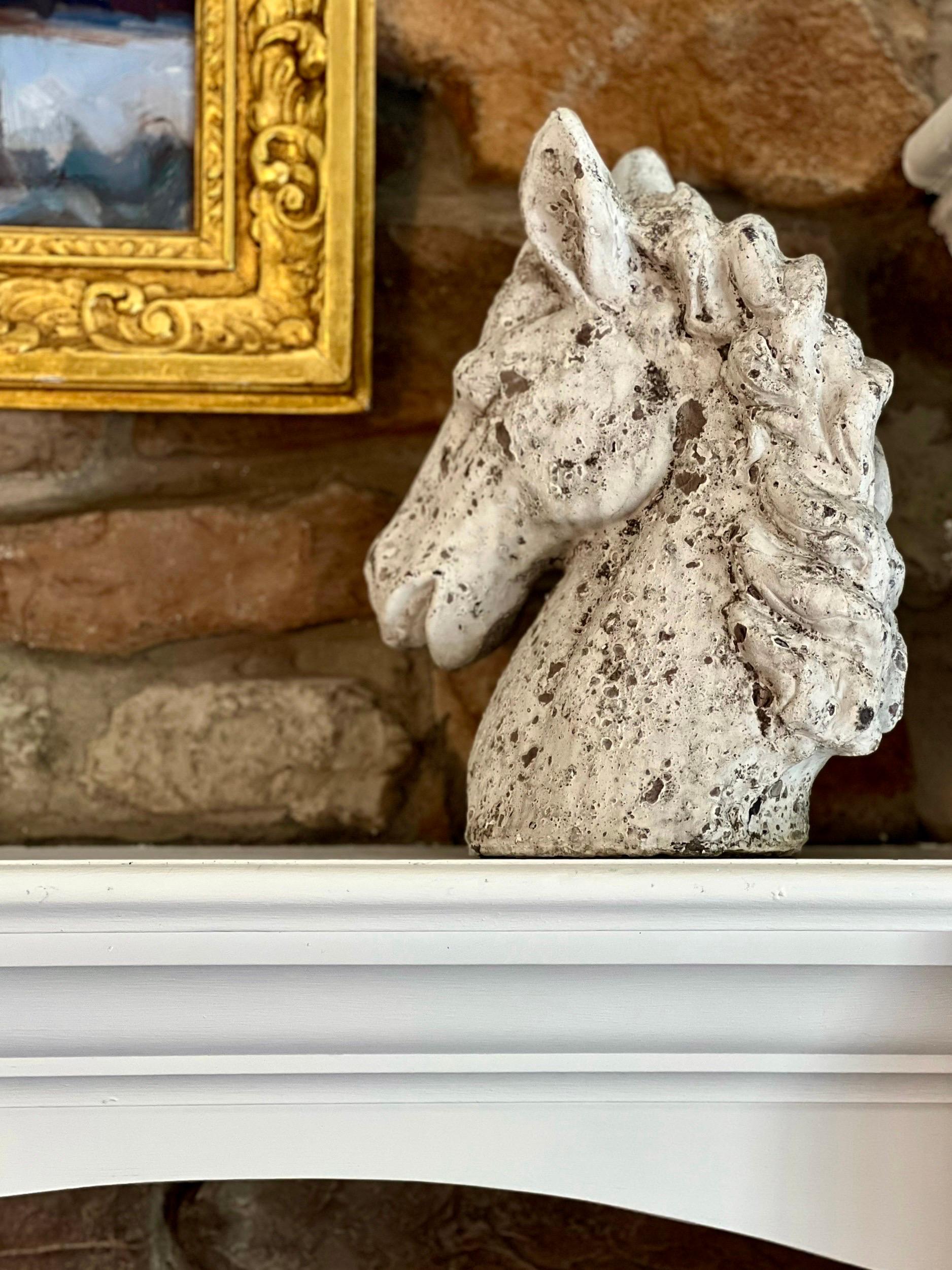20th Century Cast Cement Horse Head Bust For Sale 6