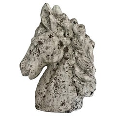 Vintage 20th Century Cast Cement Horse Head Bust