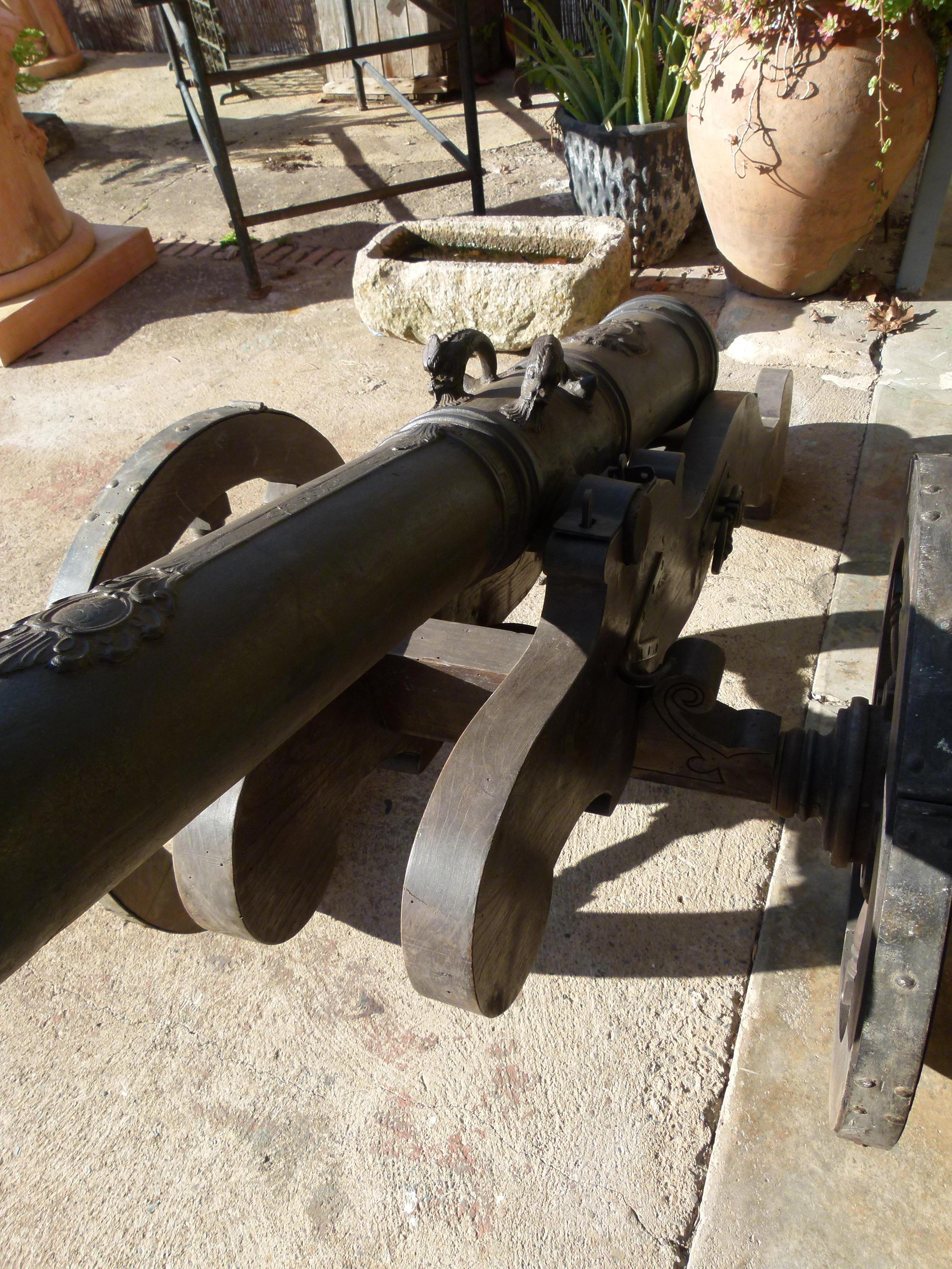 20th Century Cast Iron Cannon Reproduction from Spain 3