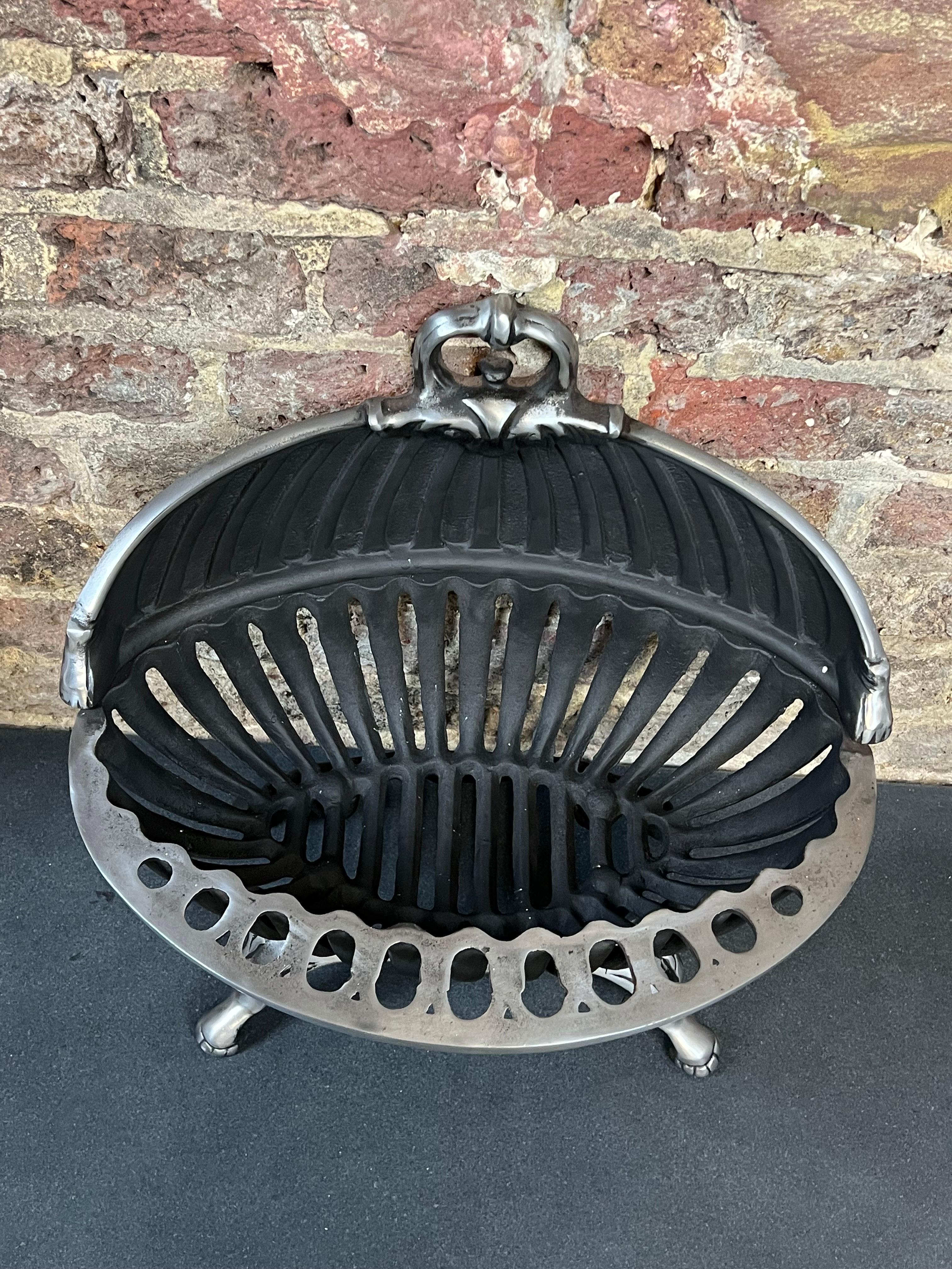 19th Century 20th Century Cast-Iron Fireplace Basket For Sale