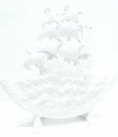 20th Century Cast Iron Sculptural Ship Sailing Door Stopper