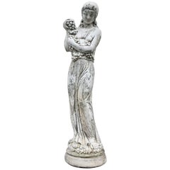 20th Century Cast Stone Classical Greek Goddess Sculpture