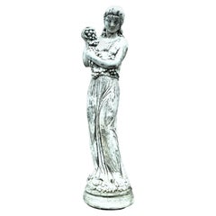 Vintage 20th Century Cast Stone Classical Greek Goddess Sculpture