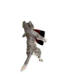 20th Century Cat Musician with Accordion Austrian Vienna Bronze Miniature Figure