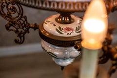 Chandelier from the 1960s-1970s Stylized as Kerosene Lamp
