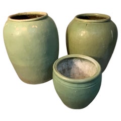 20th Century Celadon Large Planters Vase