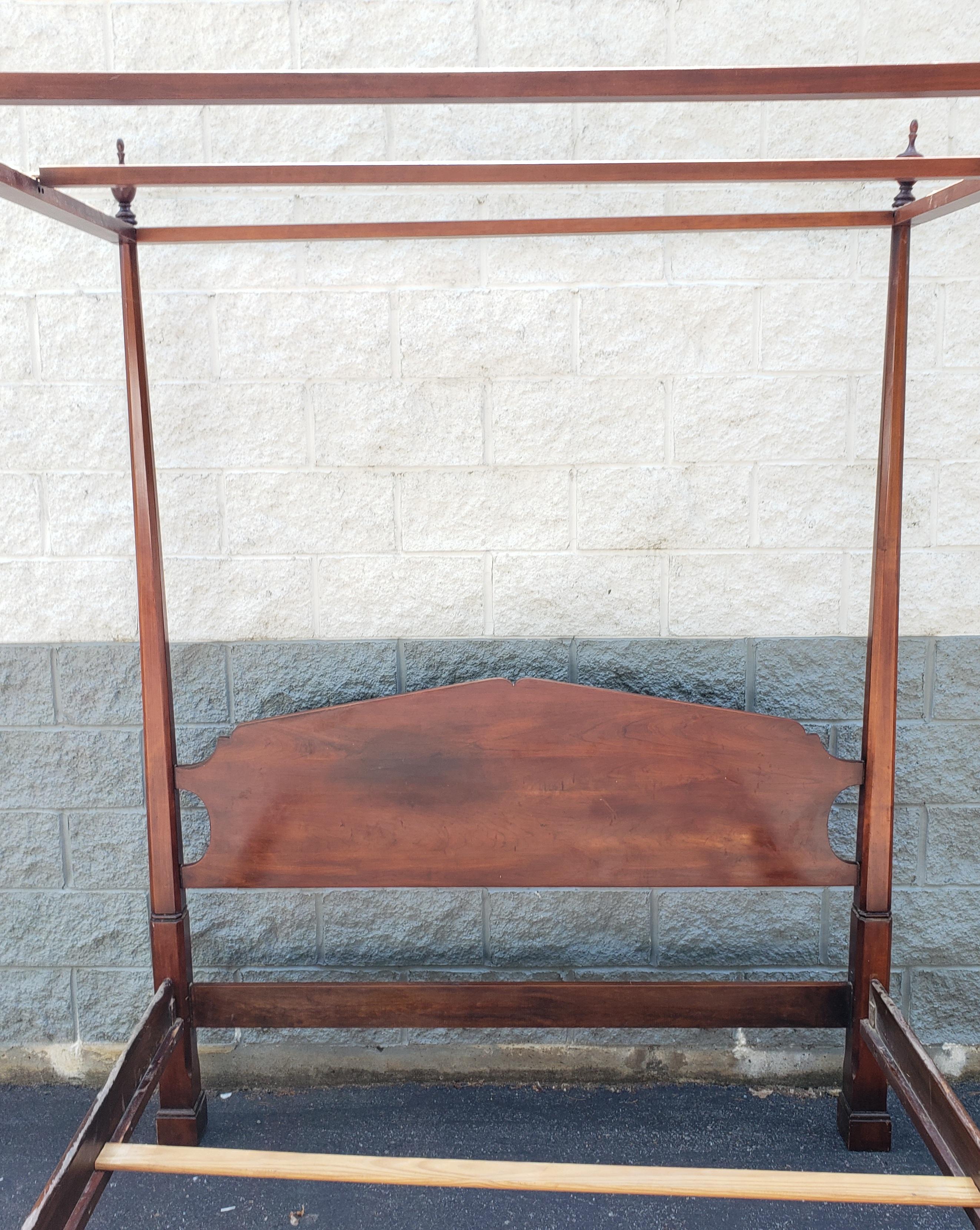 20th Century Centennial Federal Style Cherry Queen Size Canopy Bed For Sale 3