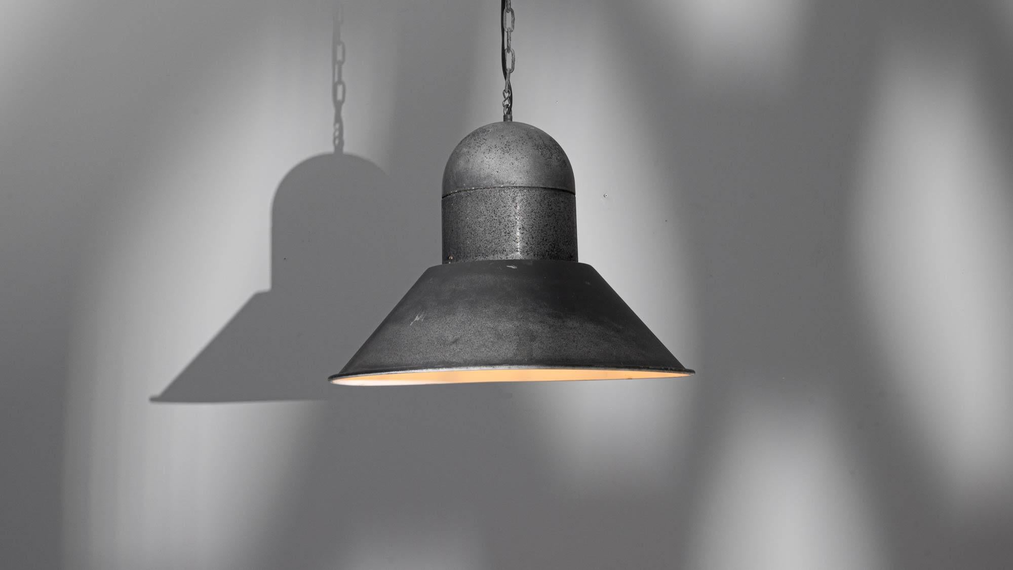 20th Century Central European Industrial Pendant Lamp For Sale 7