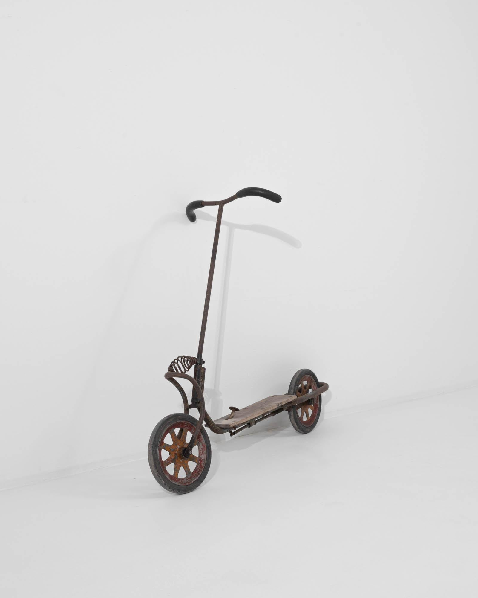 20th Century Central European Metal and Wooden Scooter For Sale 2