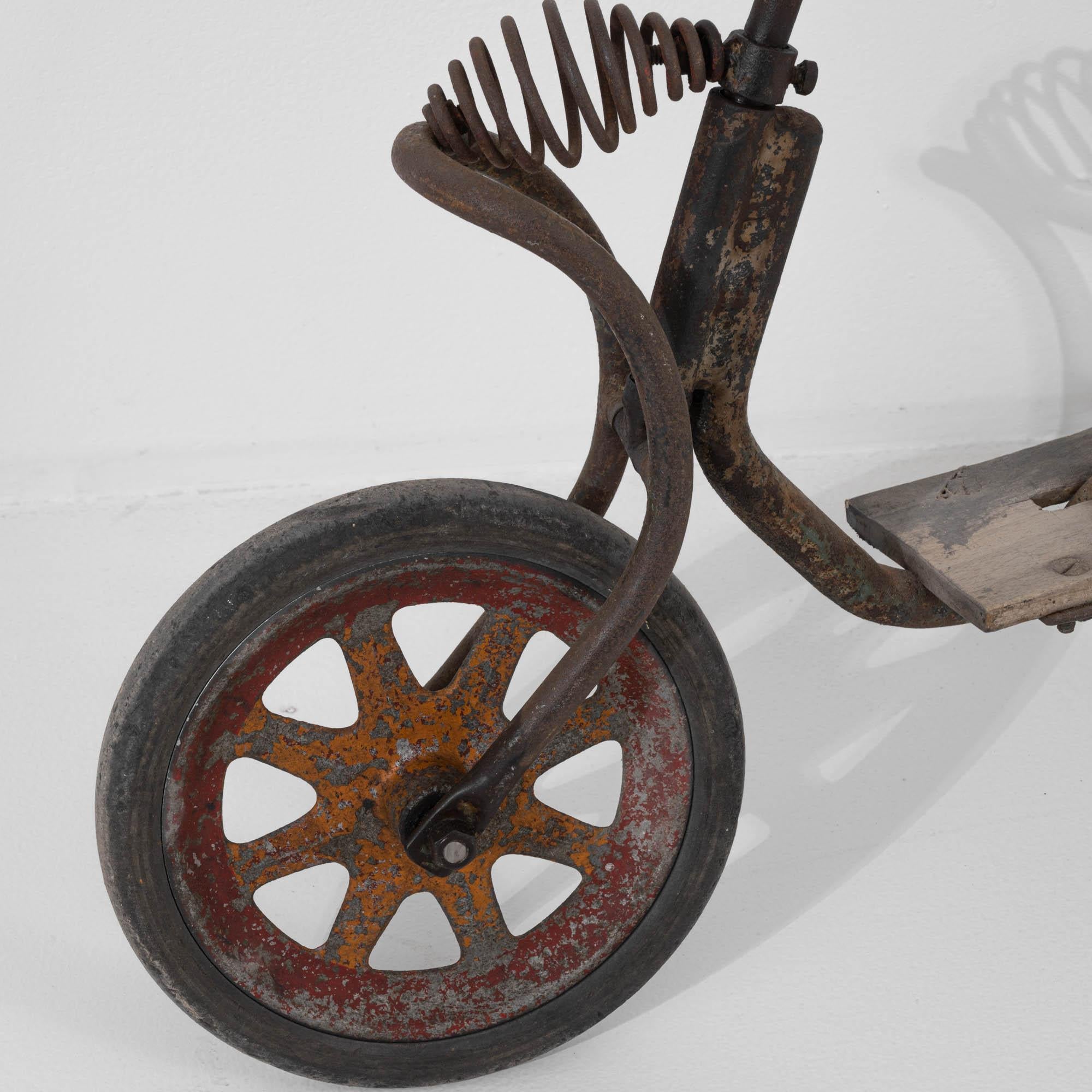 20th Century Central European Metal and Wooden Scooter For Sale 5