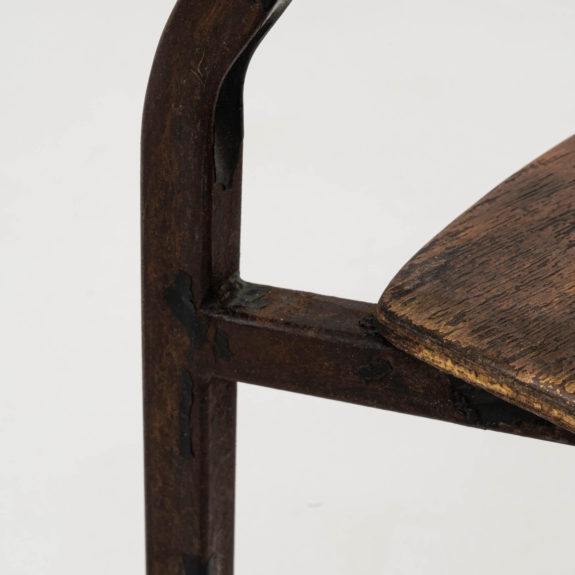 20th Century Central European Metal & Wooden Chair For Sale 10