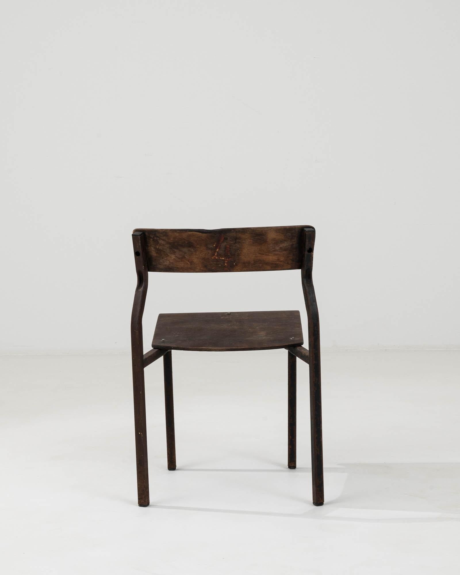 20th Century Central European Metal & Wooden Chair 2