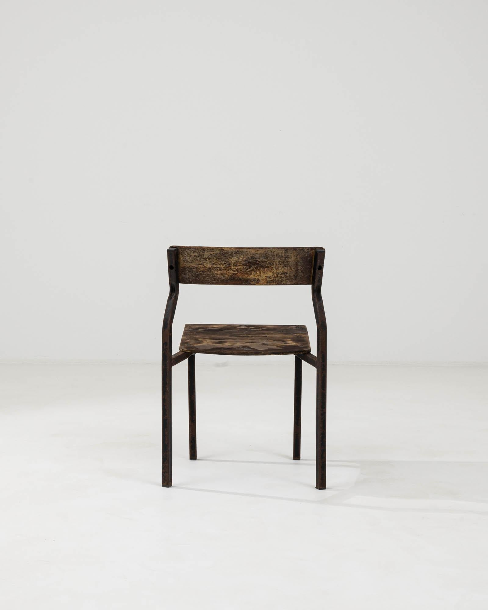 20th Century Central European Metal & Wooden Chair For Sale 2