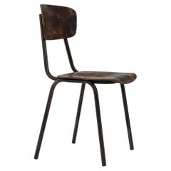 Mitteleuropäischer Stuhl aus Metall und Holz des 20. Jahrhunderts