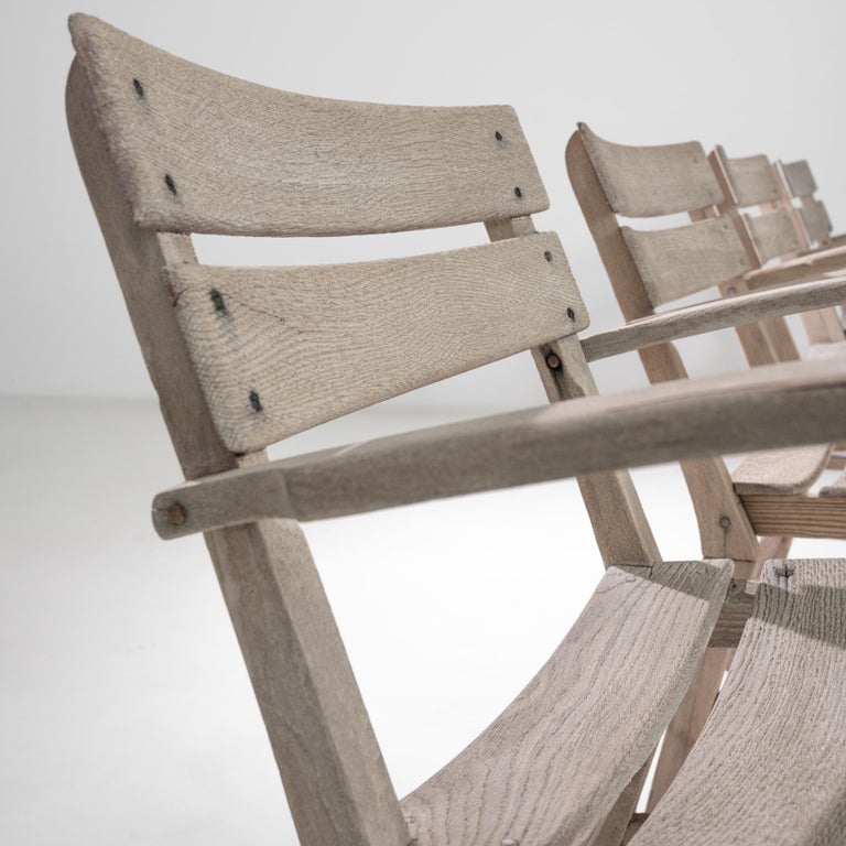 20th Century Central European Oak Garden Chairs, Set of Six For Sale at 1stDibs