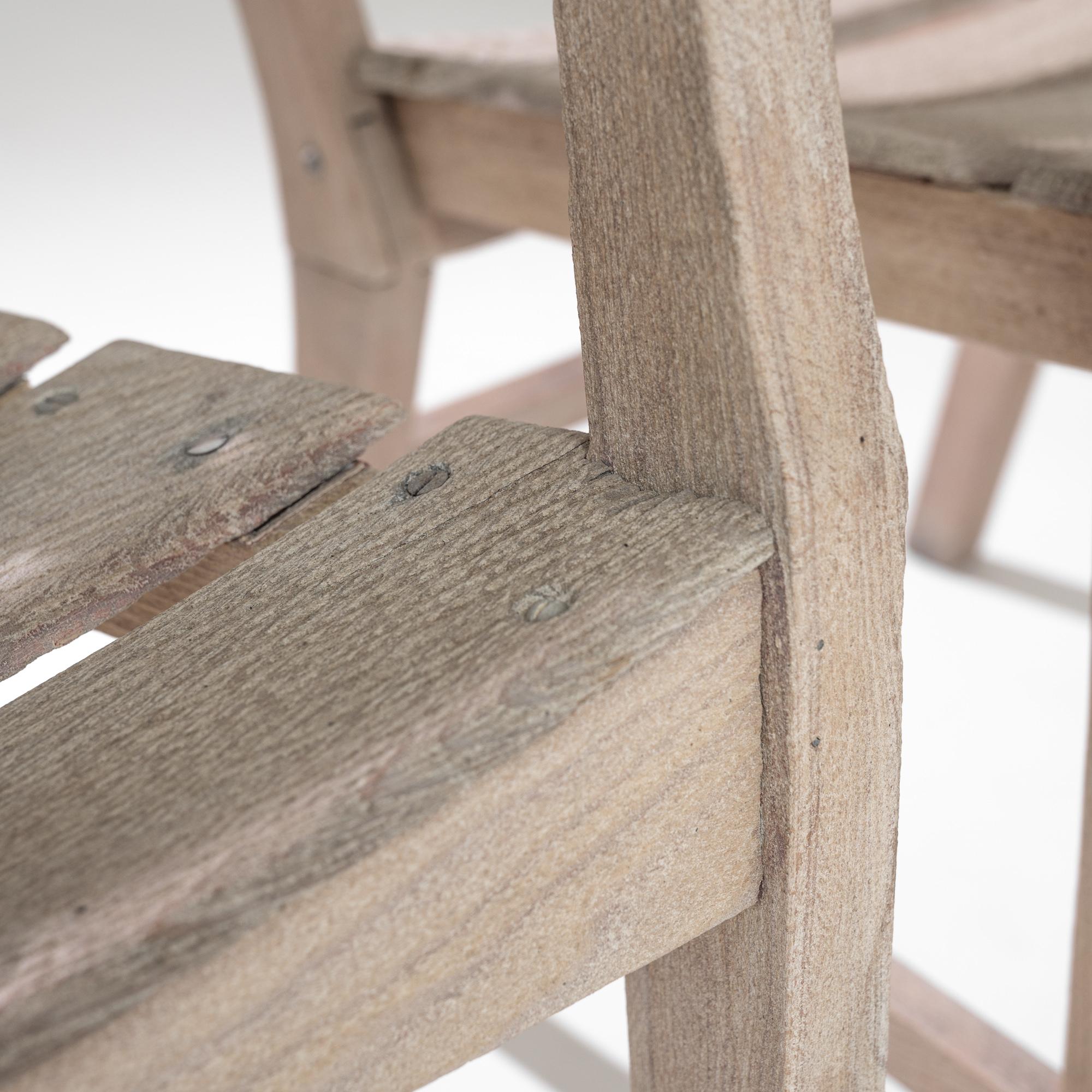 20th Century Central European Oak Garden Chairs, Set of Six at 1stDibs