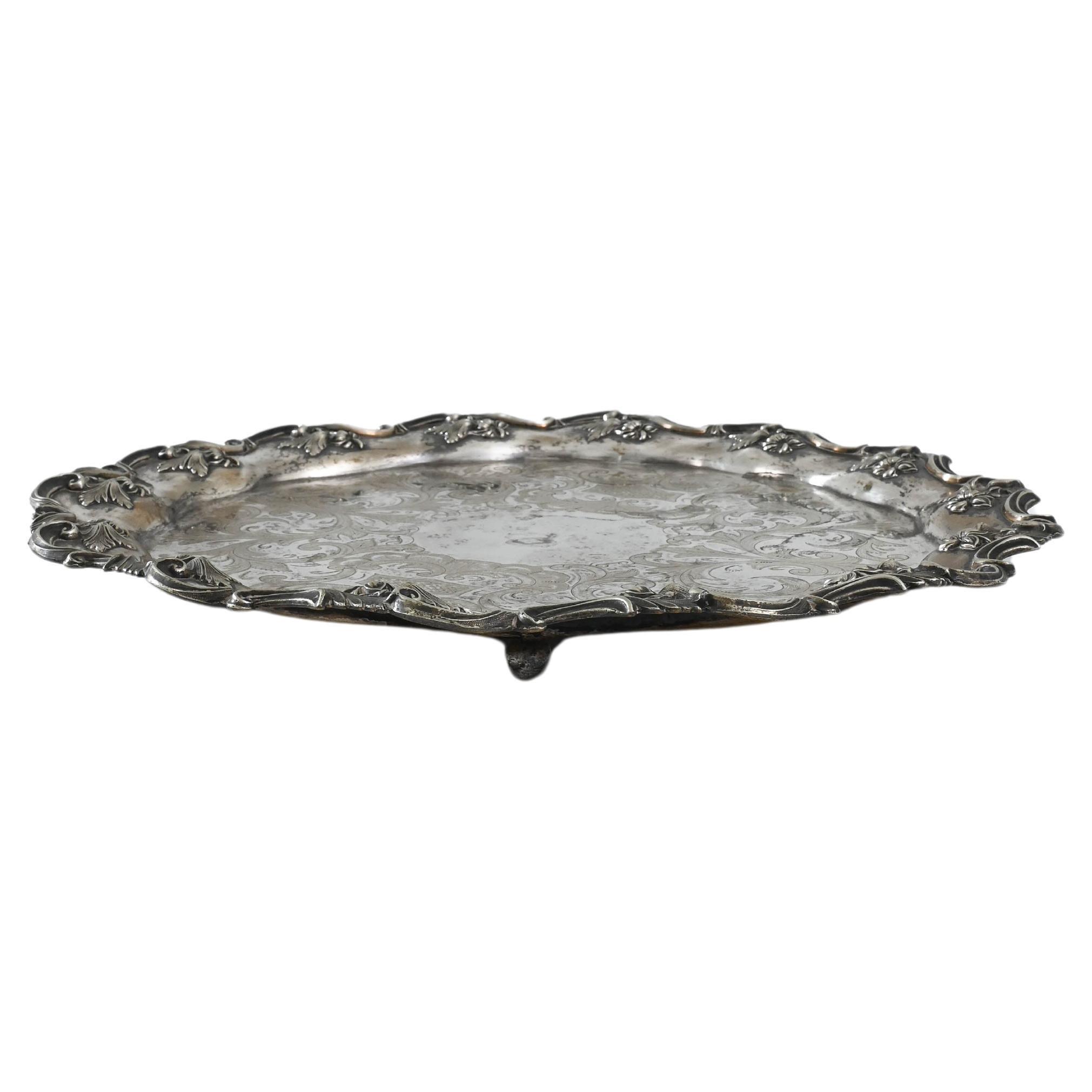 20th Century Central European Silver Plated Tray For Sale