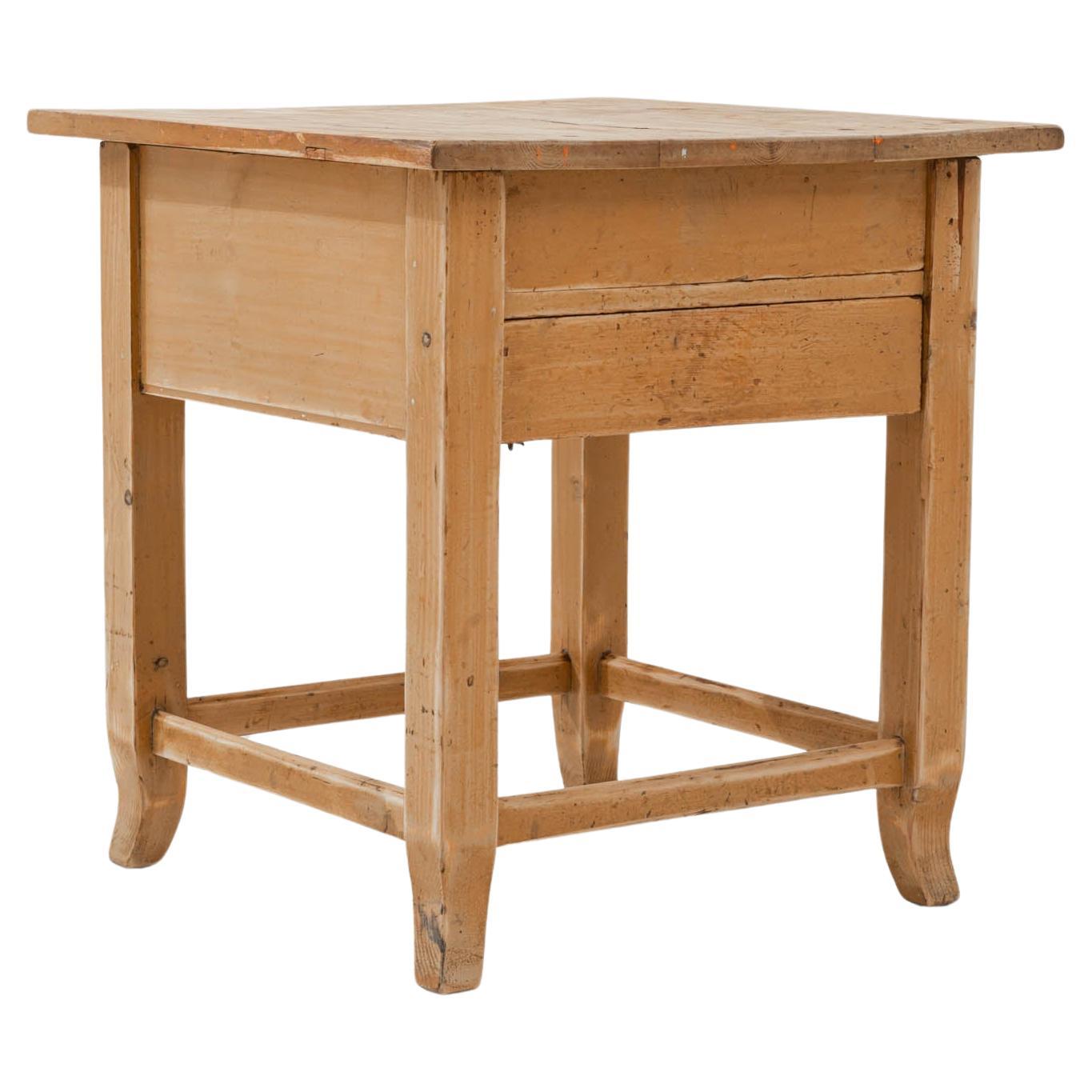 20th Century Central European Wooden Side Table For Sale