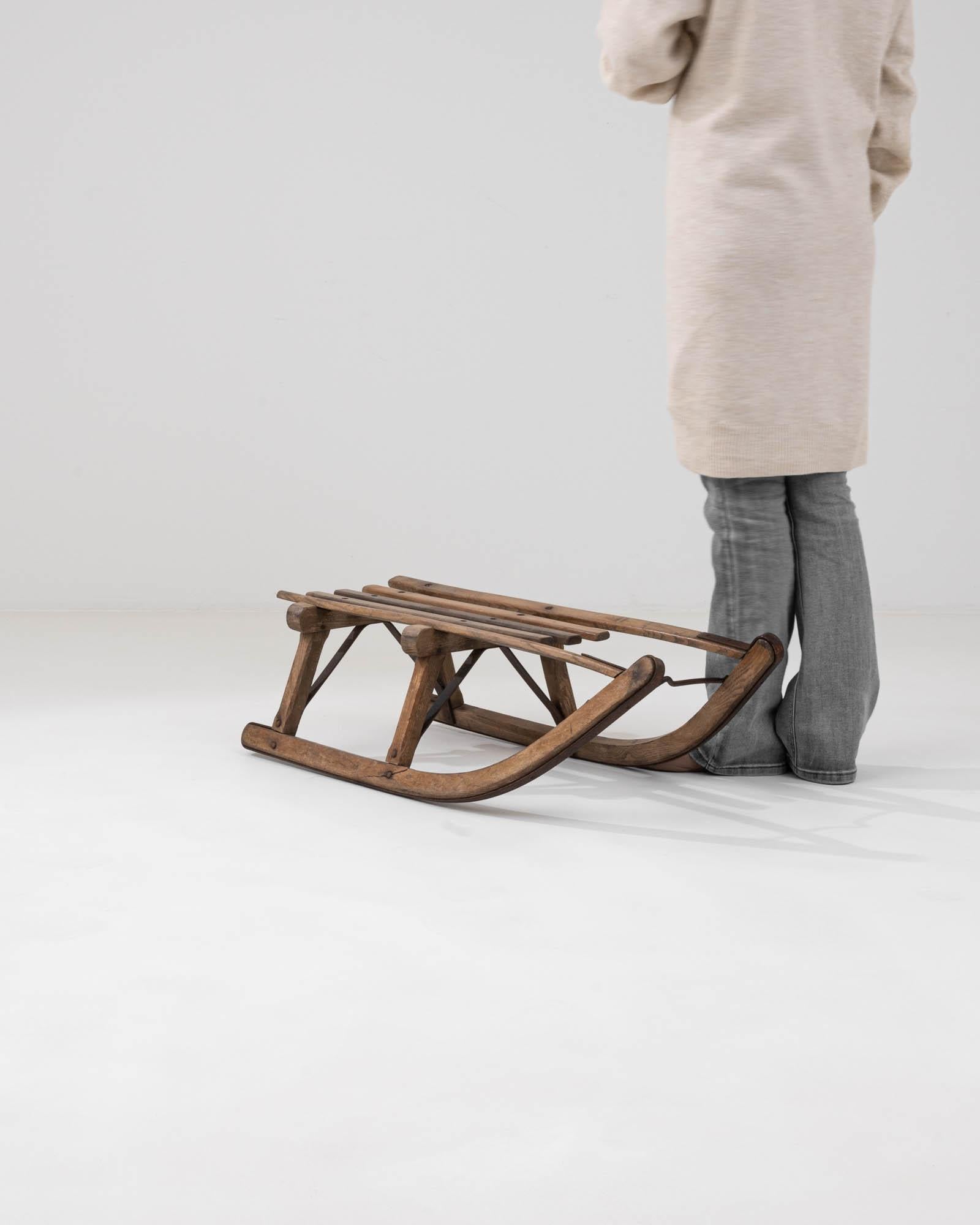 20th Century Central European Wooden Sled For Sale 2