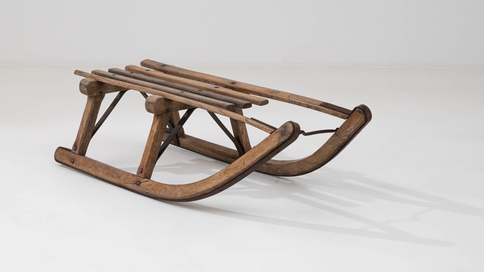 20th Century Central European Wooden Sled For Sale 3