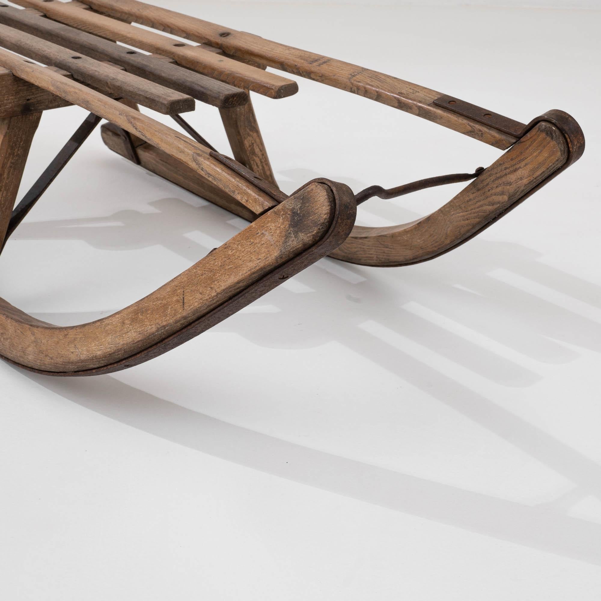 20th Century Central European Wooden Sled For Sale 4