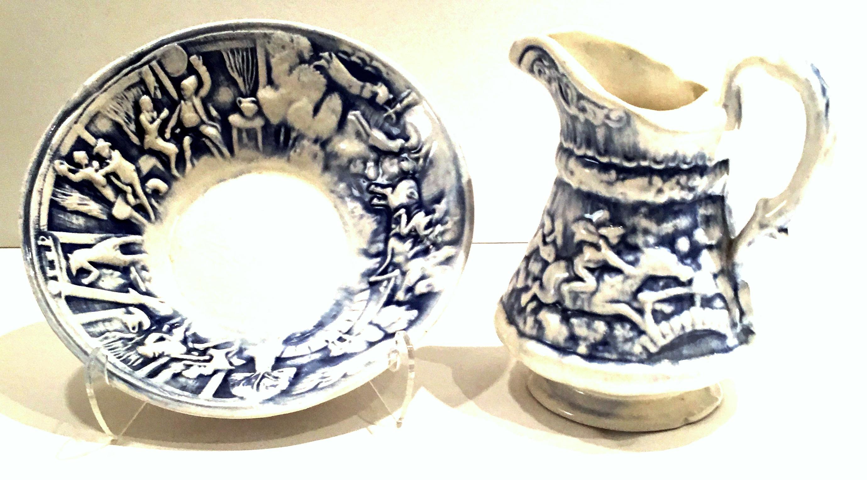ceramic blue pitcher
