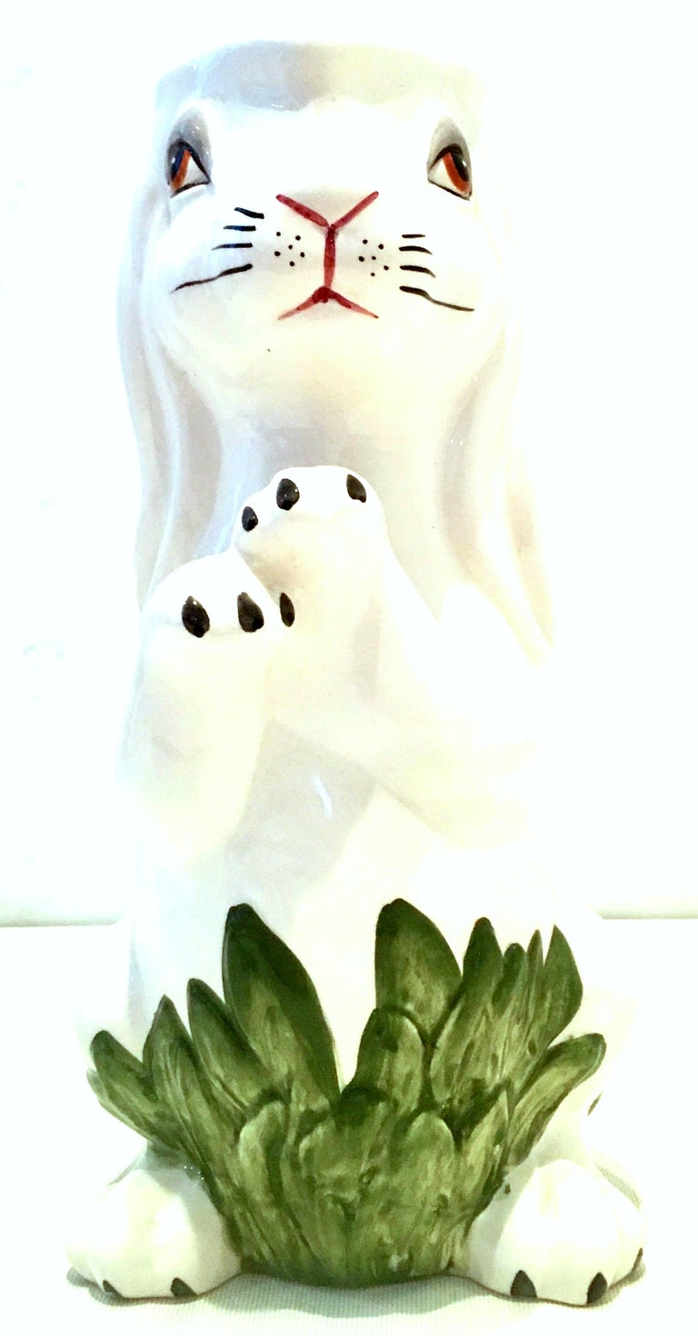 20th Century Ceramic Bunny Rabbit Beverage Pitcher by Mottahedeh ...