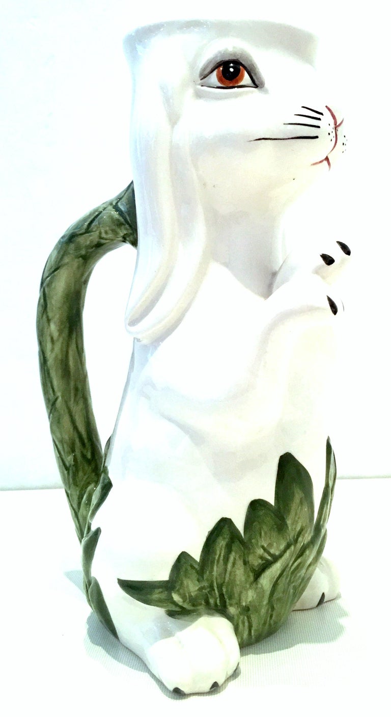 20th Century Ceramic Bunny Rabbit Beverage Pitcher by Mottahedeh ...