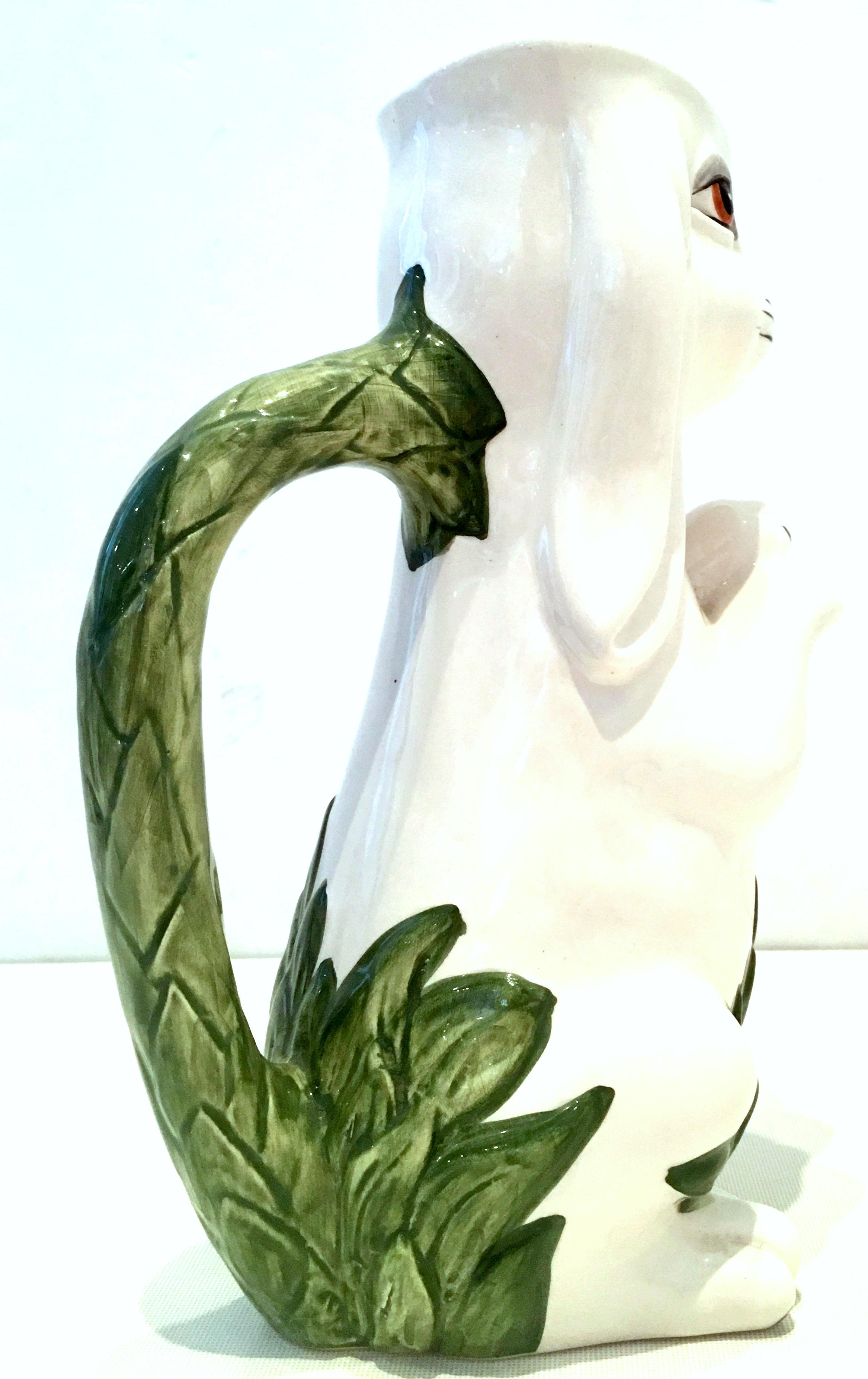 20th Century Ceramic Bunny Rabbit Beverage Pitcher by Mottahedeh, Portugal In Good Condition In West Palm Beach, FL