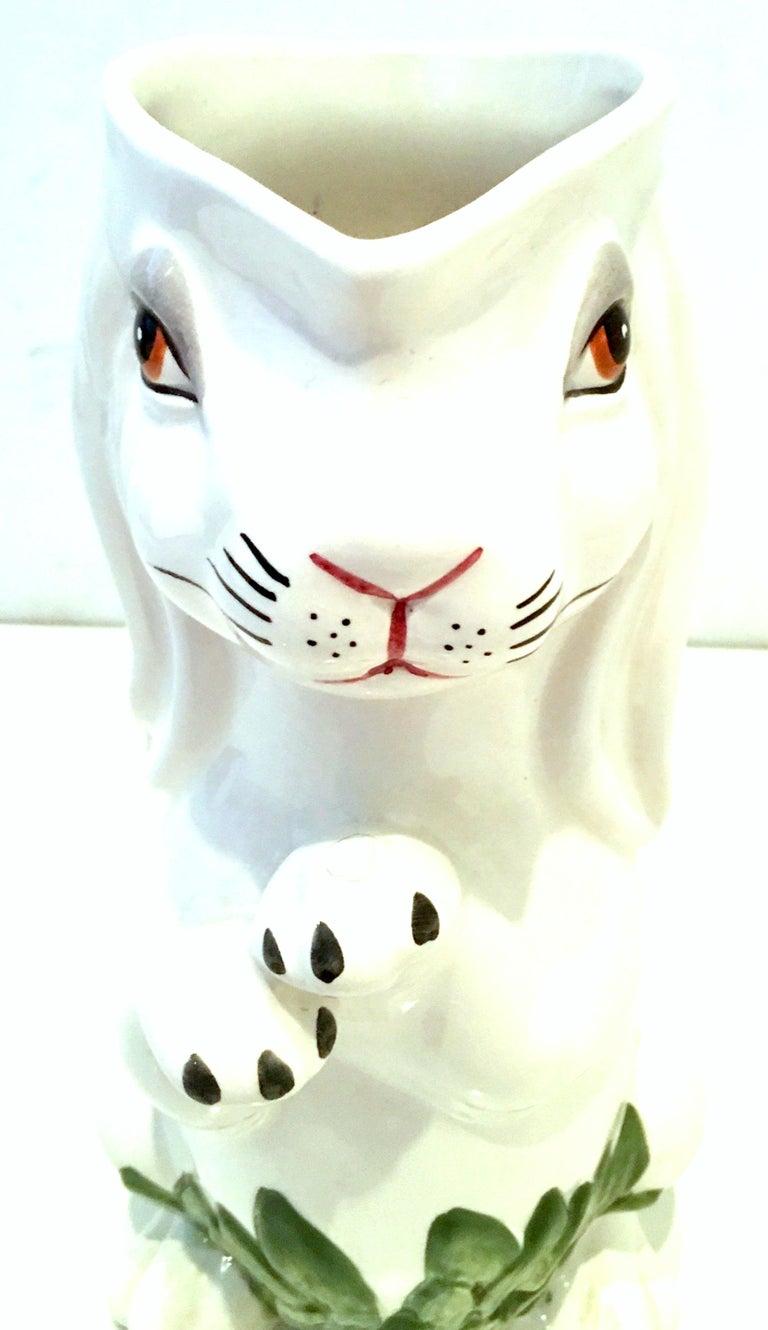 20th Century Ceramic Bunny Rabbit Beverage Pitcher by Mottahedeh ...