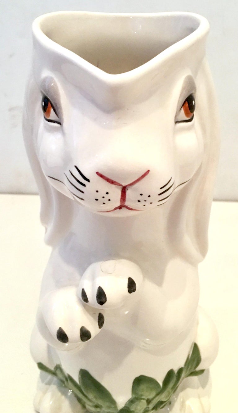 20th Century Ceramic Bunny Rabbit Beverage Pitcher by Mottahedeh ...