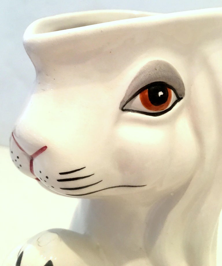 20th Century Ceramic Bunny Rabbit Beverage Pitcher by Mottahedeh ...