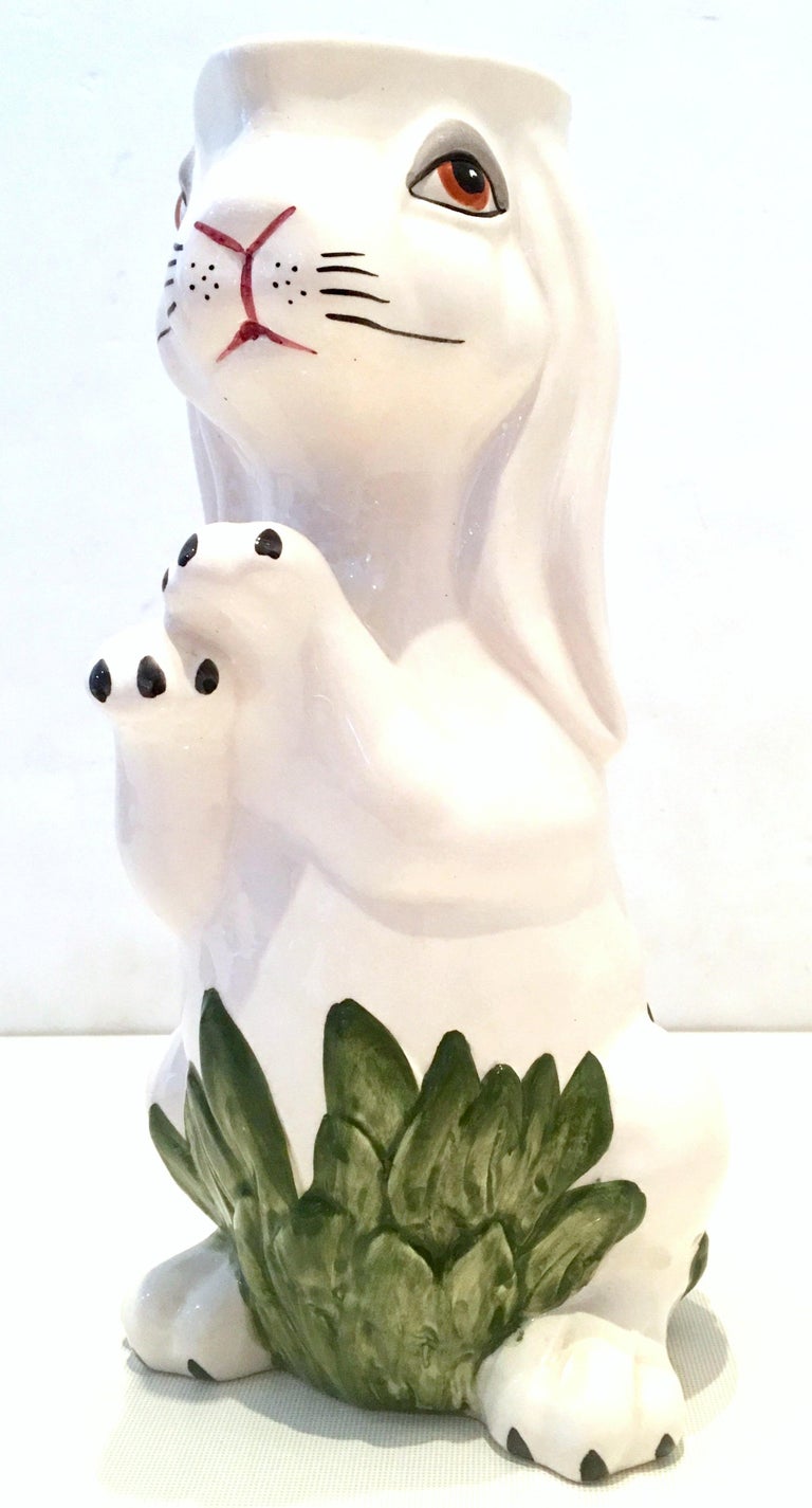 20th Century Ceramic Bunny Rabbit Beverage Pitcher by Mottahedeh ...