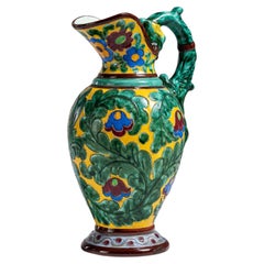 20th Century Ceramic Hand-Painted Floral Ceramic Jug