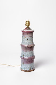 20th Century Ceramic Table Lamp by Rouart White and Red Ceramic Lighting