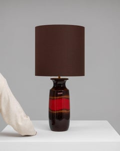 20th Century Ceramic Table Lamp, Glazed Finish, Germany, Vintage Style
