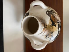 Vase en céramique du 20ème siècle avec décoration de roches Vallauris 1960