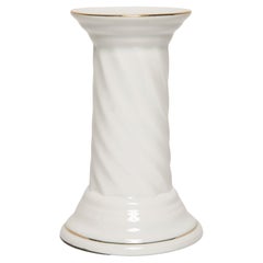 Vintage 20th Century Ceramic White Candlestick, France, 1960s