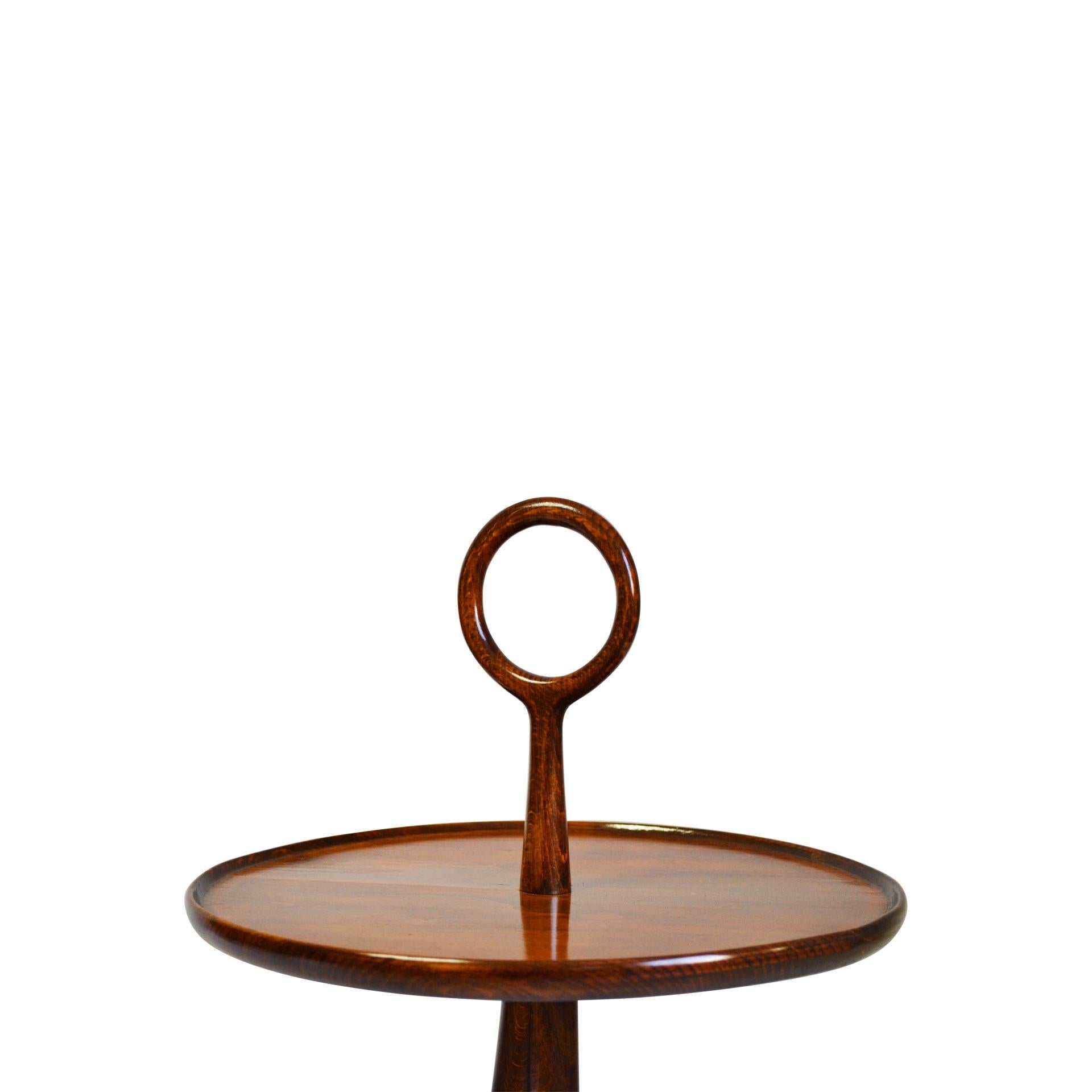 20th Century Cesare Lacca Serving Table Round Top in Wood from 1950s In Good Condition In Turin, Turin