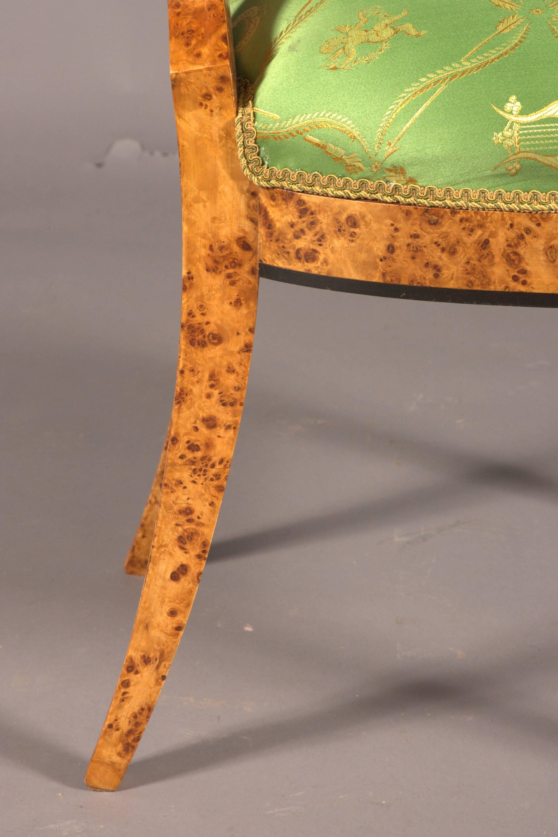 20th Century Chair in the Old Biedermeier Style Maple Root Veneer on Beechwood For Sale 3