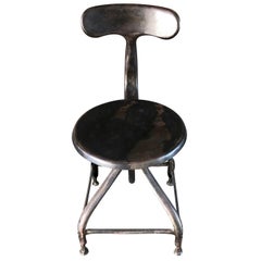 20th Century French Vintage Metal Workshop Chair by Nicolle & Paul-Henry Nicolle