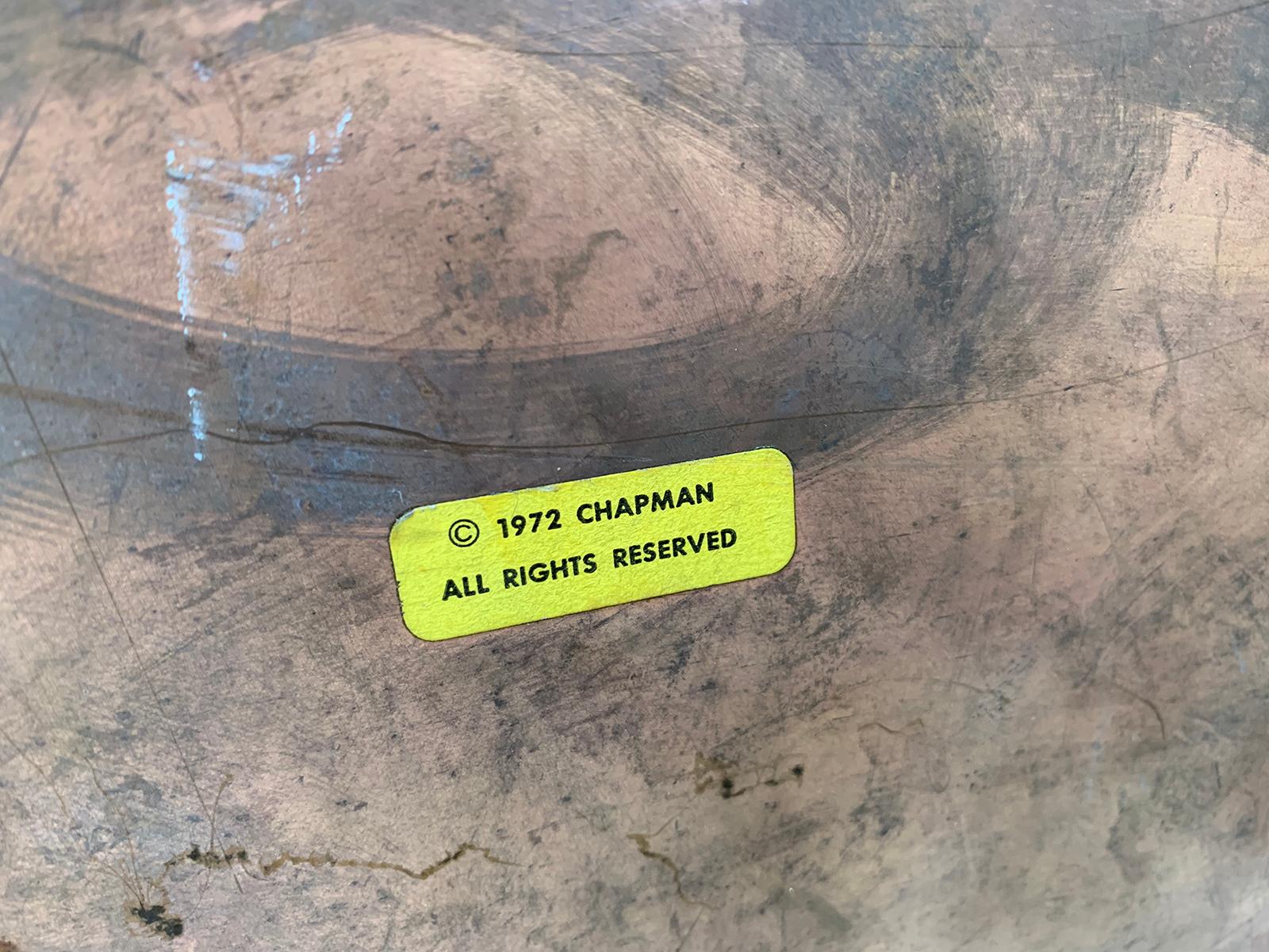 20th century Chapman brass container, labeled, circa 1972.