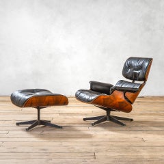 20e siècle Chaise longue et ottoman de Charles Eames pour Herman Miller, années 50