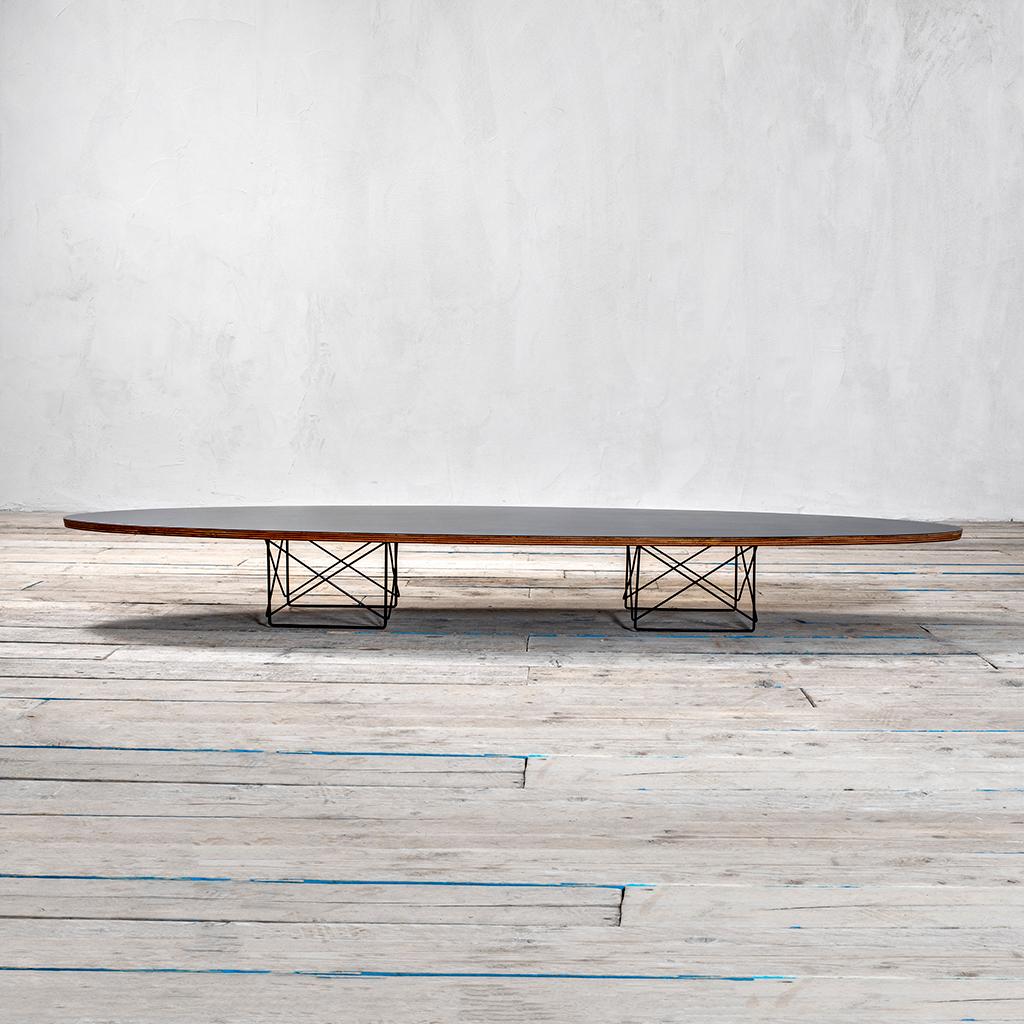Mid-Century Modern 20th Century Charles Eames Long Low Table in Metal and Wood for Herman Miller