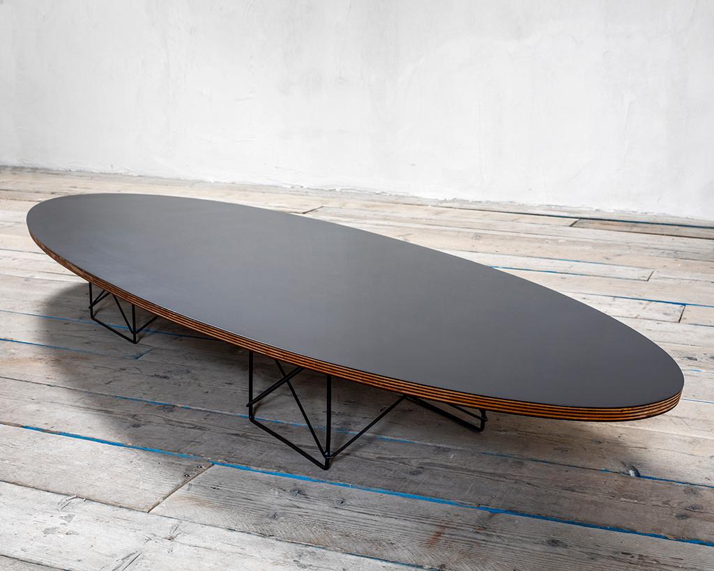 Lacquered 20th Century Charles Eames Long Low Table in Metal and Wood for Herman Miller