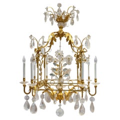 20th Century Charming Rock Crystal Cage-Formed Chandelier