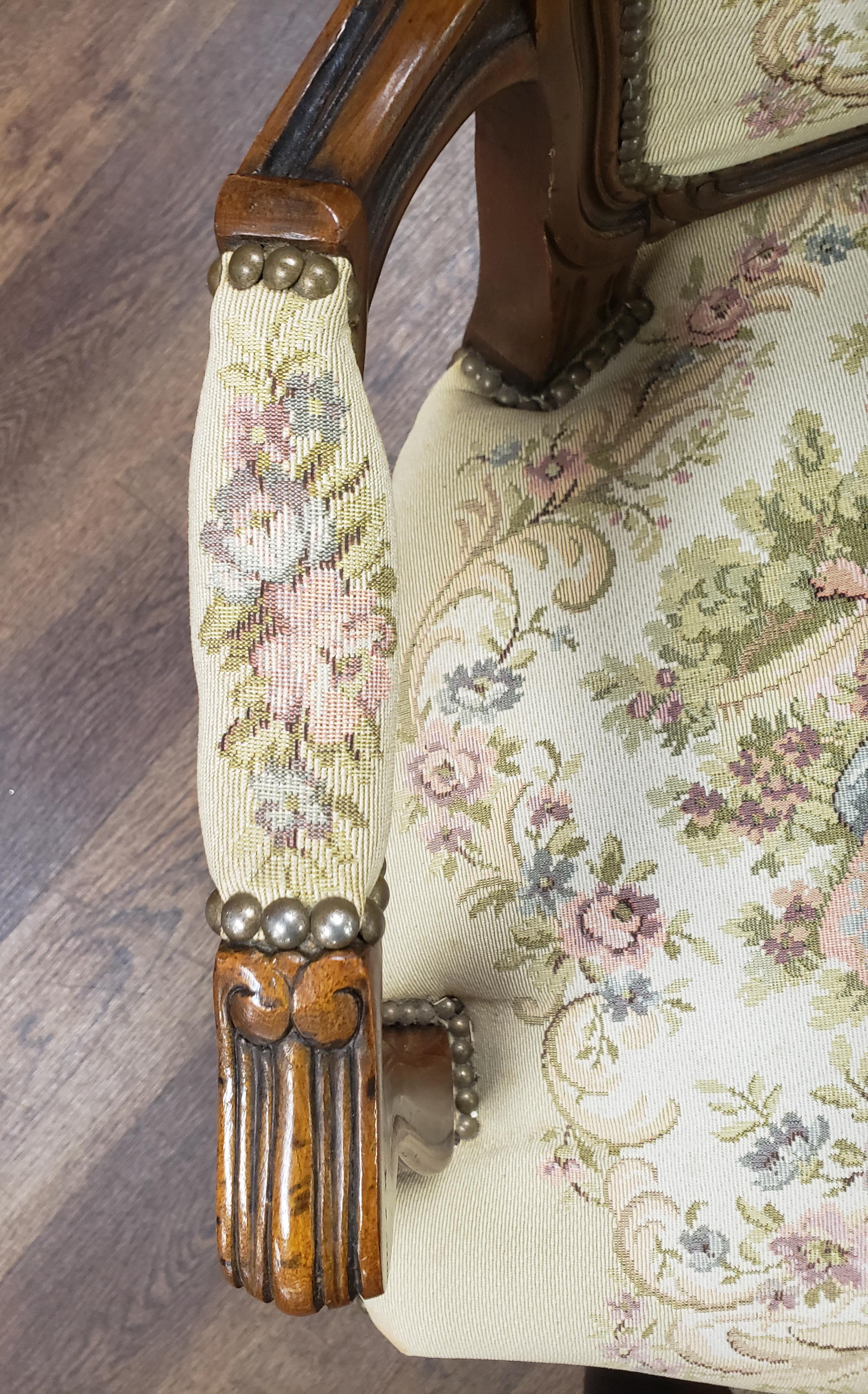 20th Century Chateau D'Ax Louis XV Tapestry Armchair  For Sale 2